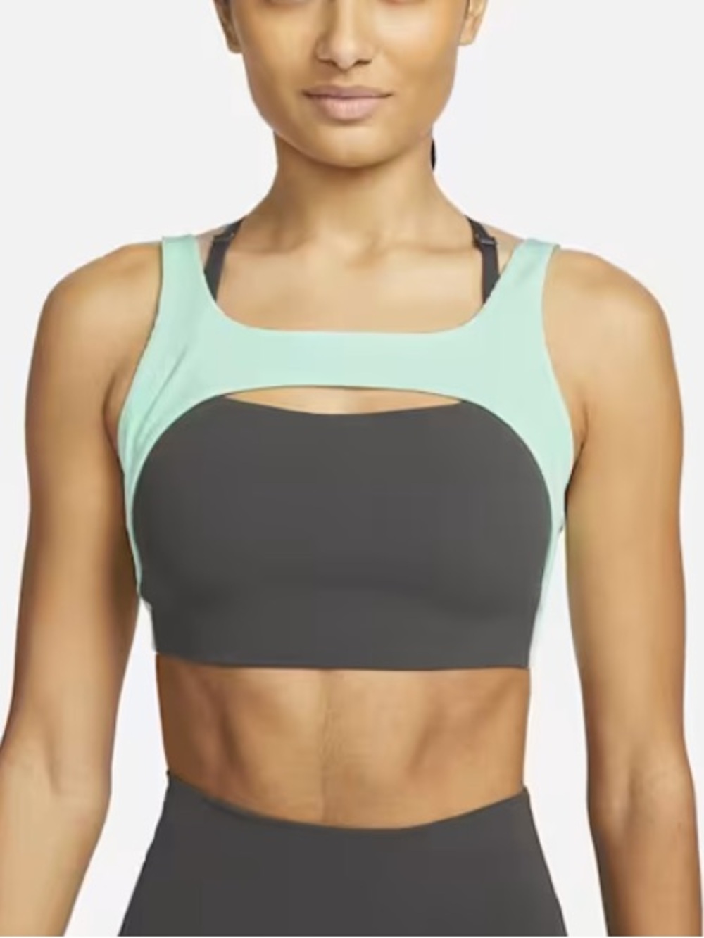 Nike Women's Mint & Black Color Block Indy Training Sports Bra NWT